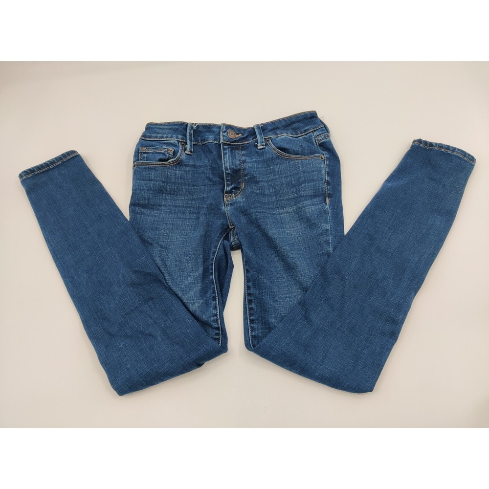 DKNY Womens Skinny Jeans Size 25 0 Medium Wash Blue Stretch Denim Low Mid Rise